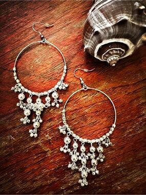 Silver hoop chandeliers